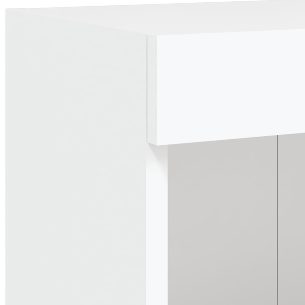 6-tlg. Wohnwand mit LED-Beleuchtung Weiß Holzwerkstoff