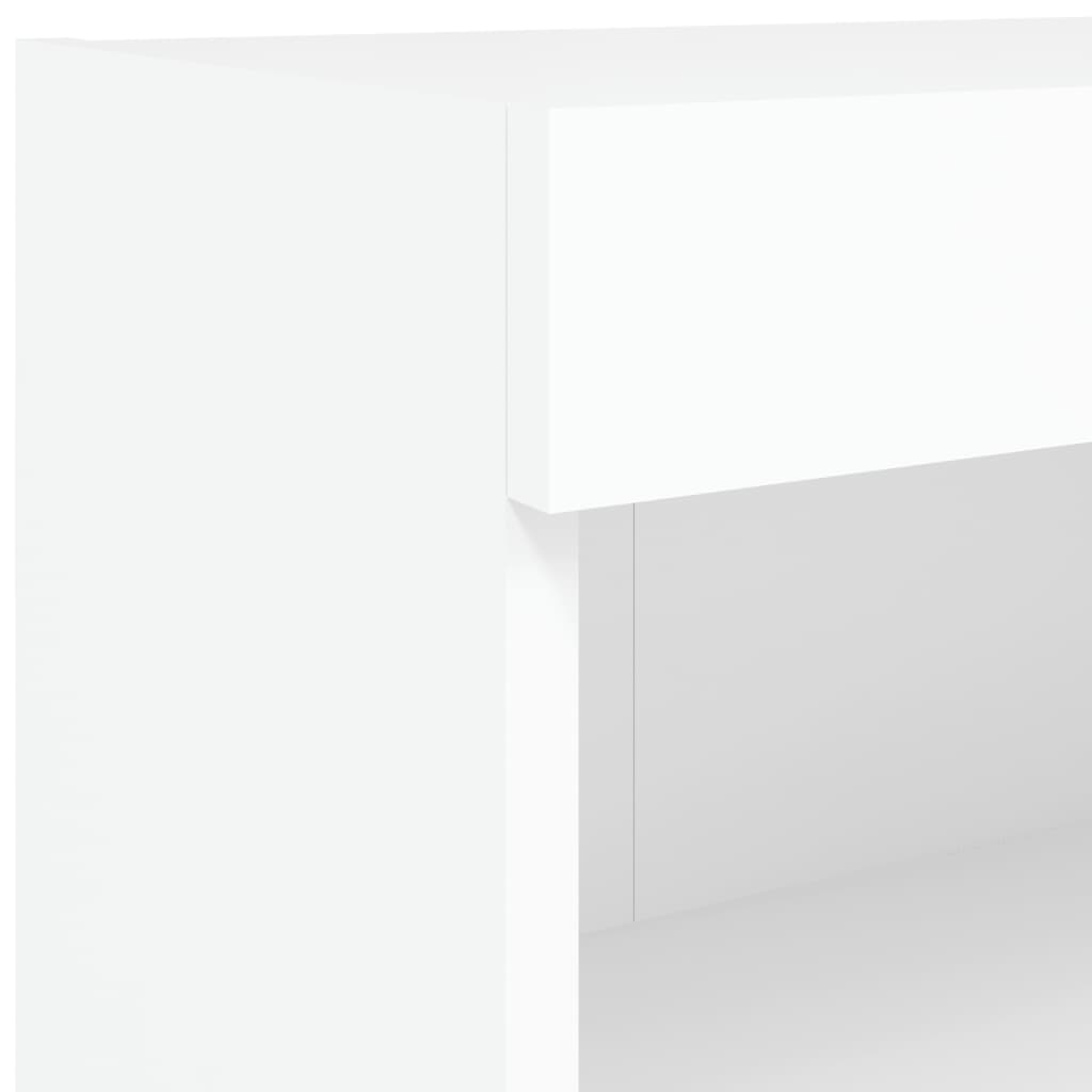 6-tlg. TV-Wohnwand mit LED-Leuchten Weiß