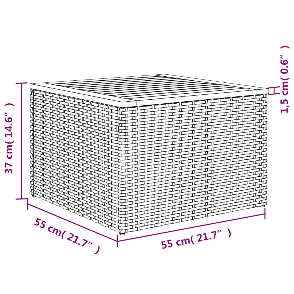 4-teiliges Gartensofa-Set mit Kissen, grau, Polyrattan