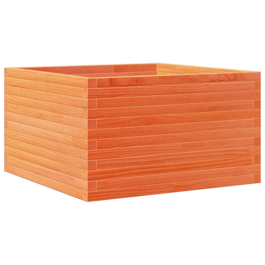 Pflanzkübel Wachsbraun 80x80x45,5 cm Massivholz Kiefer
