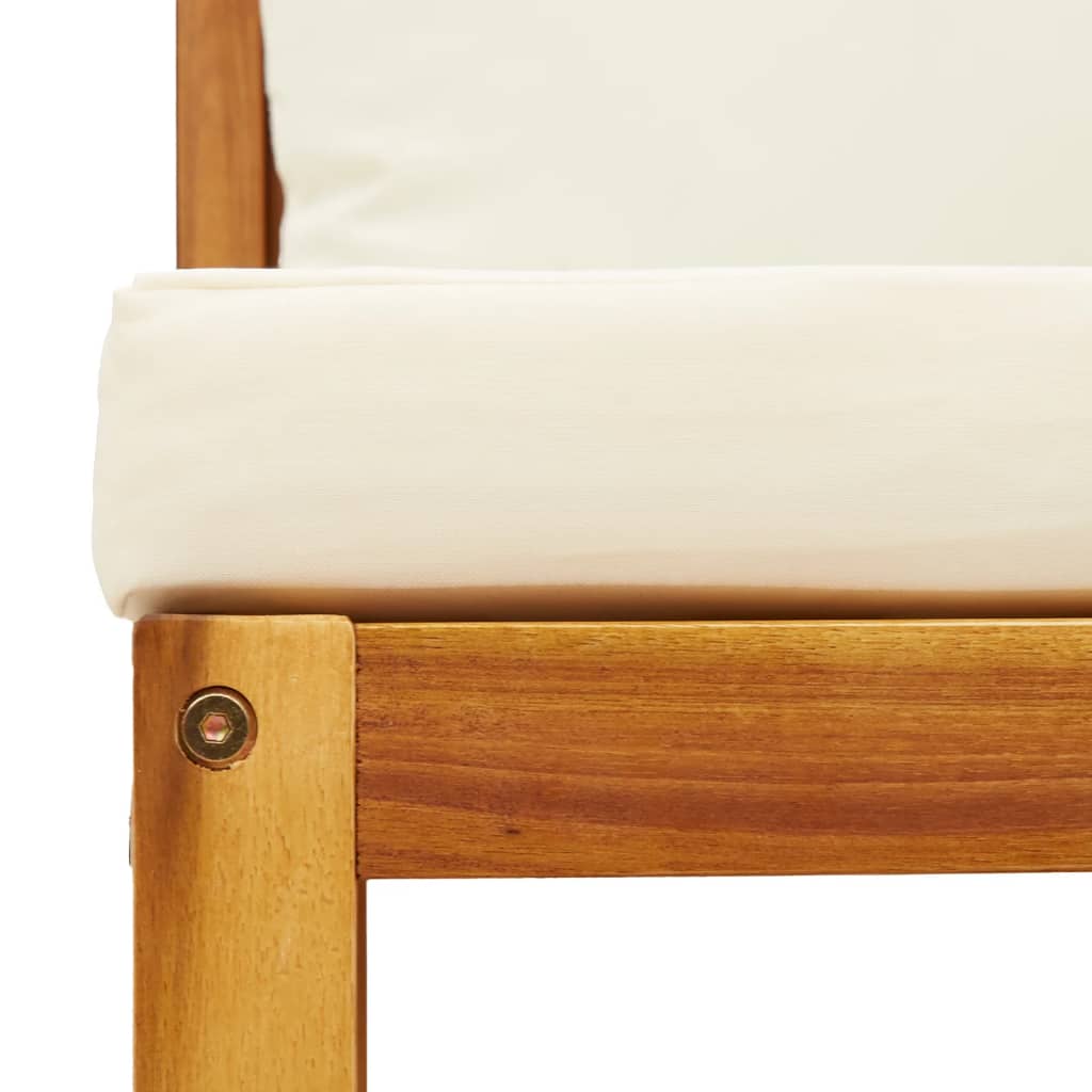 3-tlg. Gartensofa-Set mit Kissen Holz Akazie & Seil