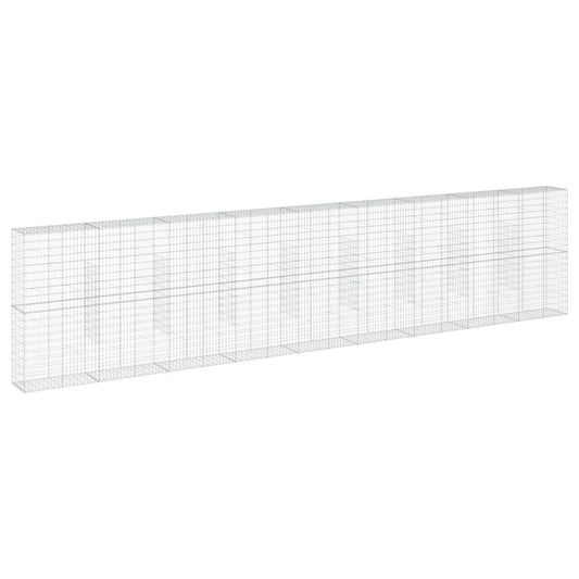 Gabione mit Deckel 900x50x200 cm Verzinktes Eisen
