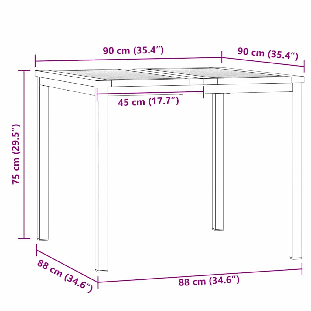 Esstisch Braun 90 x 90 x 75 cm Massivholz Teak