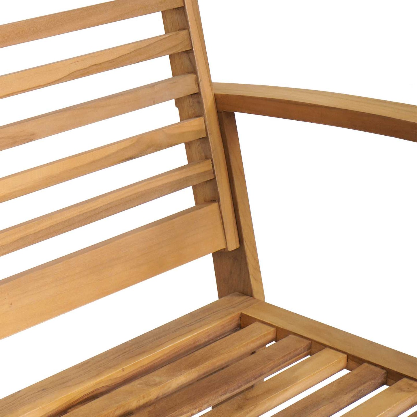 Gartenbank und Tischset 2 Stück Braun Massivholz Teak
