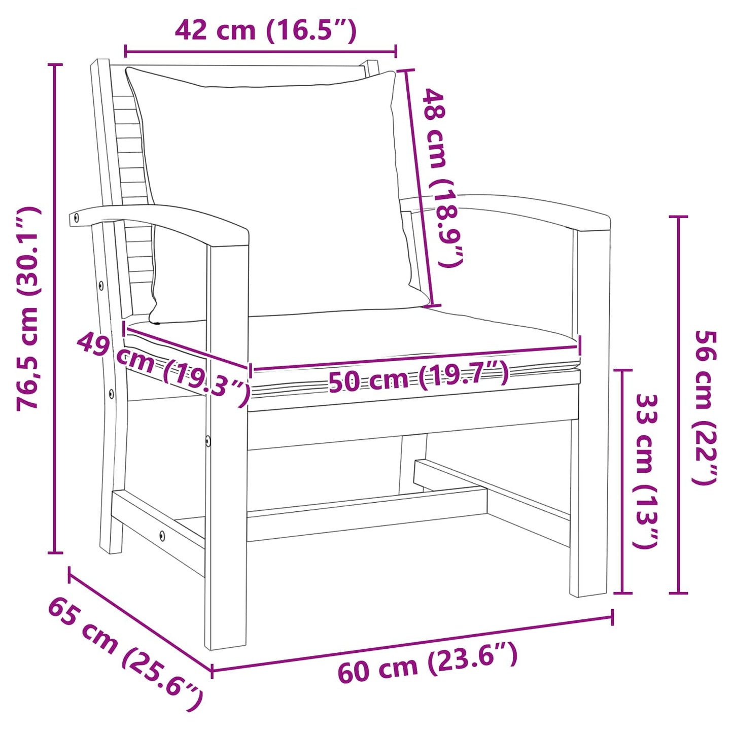 Stuhl 2 Stück Braun und Creme 65 x 60 x 76,5 cm Massivholz Teak