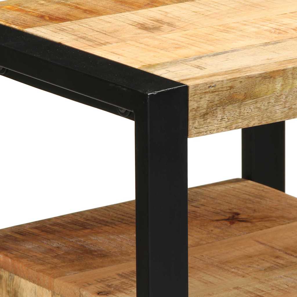 Badezimmermöbel-Set 4 pcs Braun und Schwarz Massivholz Mango