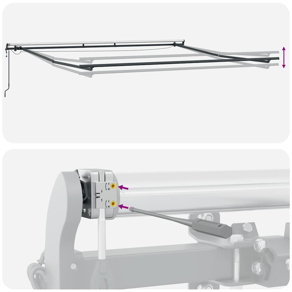 Markise Automatisch mit LEDs Anthrazit & Weiß 450x300 cm