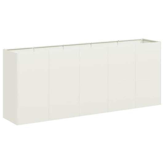 Pflanzkübel Weiß 200x40x80 cm Kaltgewalzter Stahl