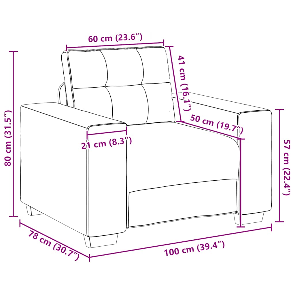 Sessel Schwarz 100x78x80 cm Samt