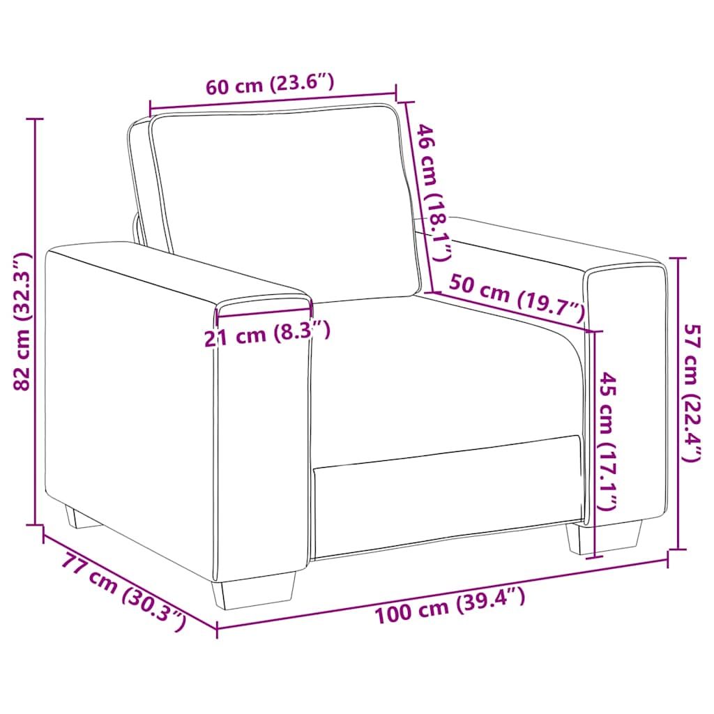 Sessel Weinrot 100x77x82 cm Stoff