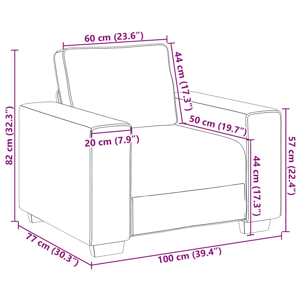 Sessel Braun 100x77x82 cm Samt
