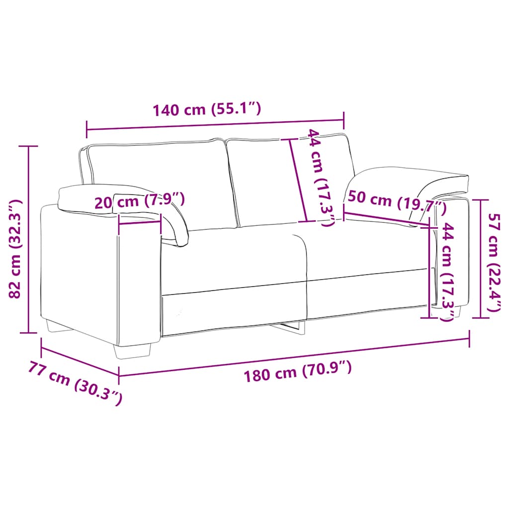 Zweisitzer-Sofa Dunkelgrün 180x77x82 cm Samt
