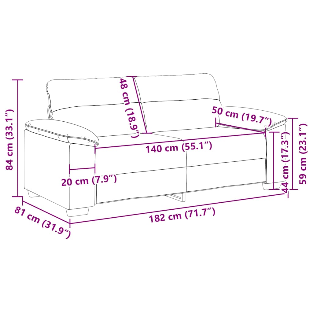 2-Sitzer-Sofa 180x81x84 cm Leinen