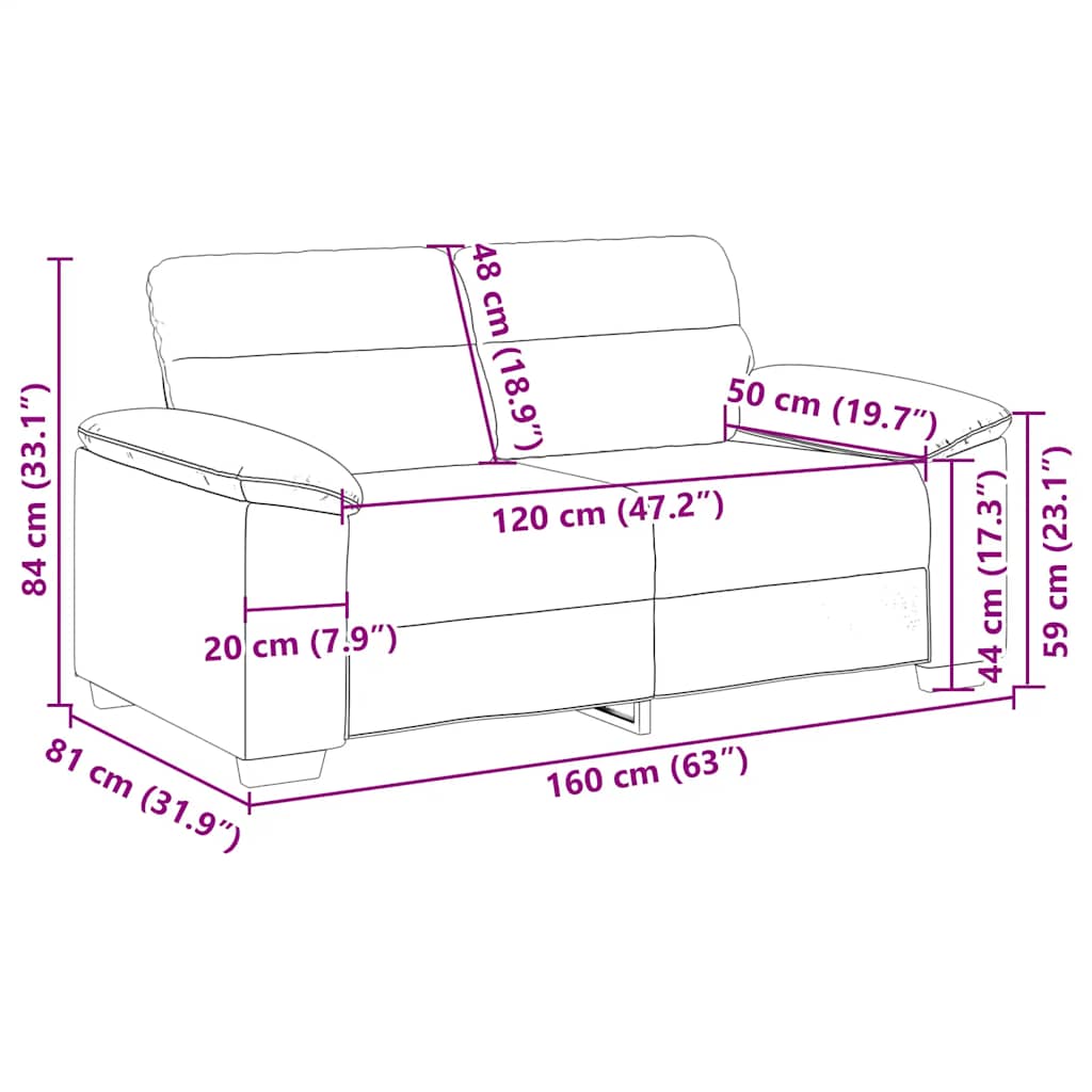2-Sitzer-Sofa Schwarz 160x81x84 cm Kunstleder