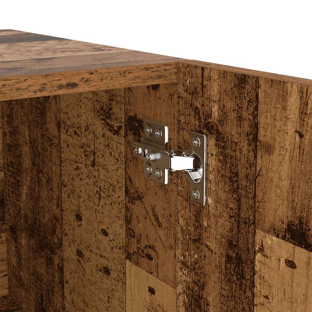 TV-Schrank mit LED-Leuchten Altholz-Optik 200x35x40 cm