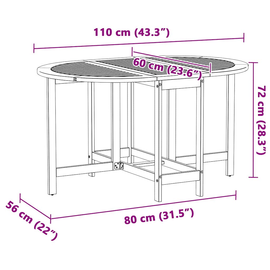 Gartentisch 5 pcs Braun Massivholz Akazie