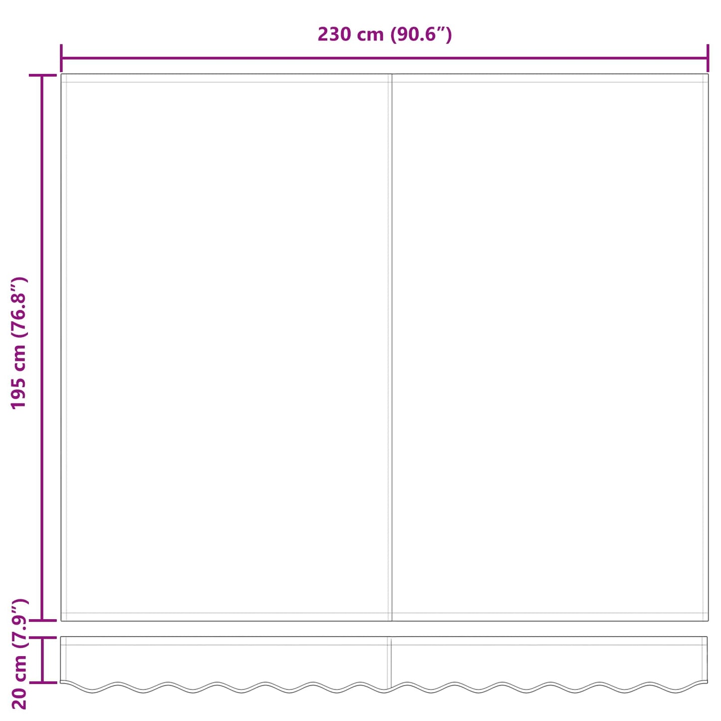 Einziehbare Markise Weiß 250 x 200 cm Stoff