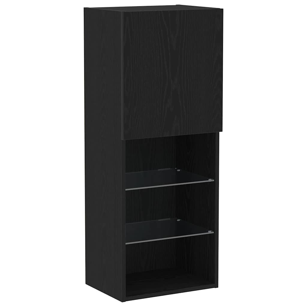 TV-Schränk 4 pcs Schwarz Eichen-Optik Holzwerkstoff