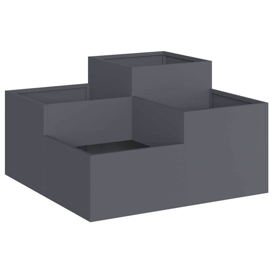 Gartenblumentopf Anthrazit 100 x 100 x 48 cm Stahl