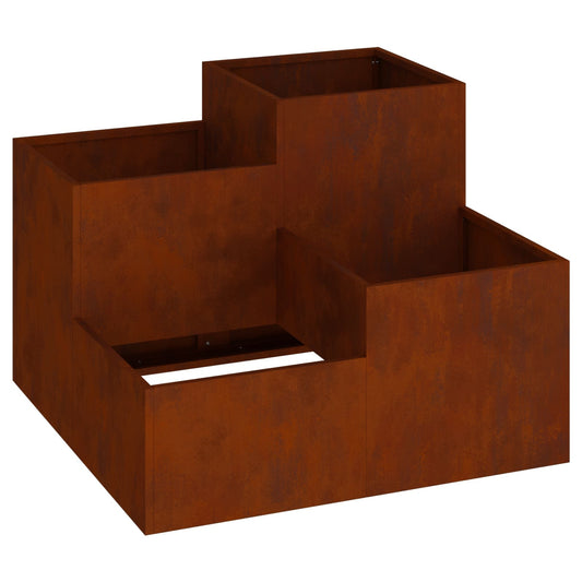 Gartenblumentopf Rostig 100 x 100 x 60 cm Wetterfeststahl