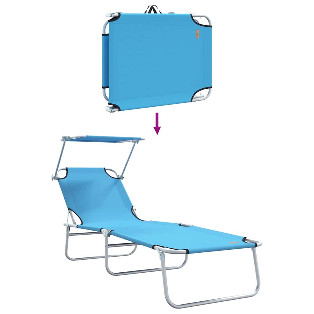 Sonnenliege 2 pcs Helles Blau 58 x 188 x 77cm Polyester