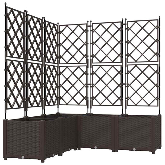 Garten-Pflanzgefäß 5 pcs Braun 120 x 120 x 143 cm Kunststoff