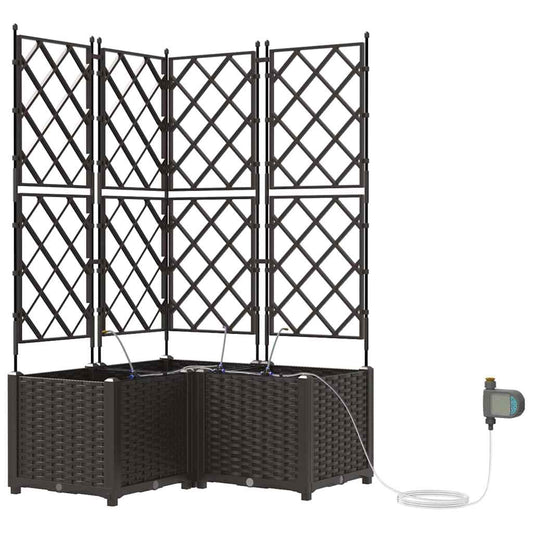 Garten-Pflanzgefäß 3 pcs Braun Kunststoff