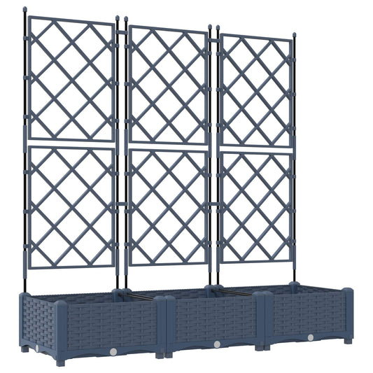 Garten-Pflanzgefäß 3 pcs Grau 120 x 40 x 125,5 cm Kunststoff