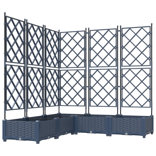 Garten-Pflanzgefäß 5 pcs Grau 120 x 120 x 125,5 cm Kunststoff