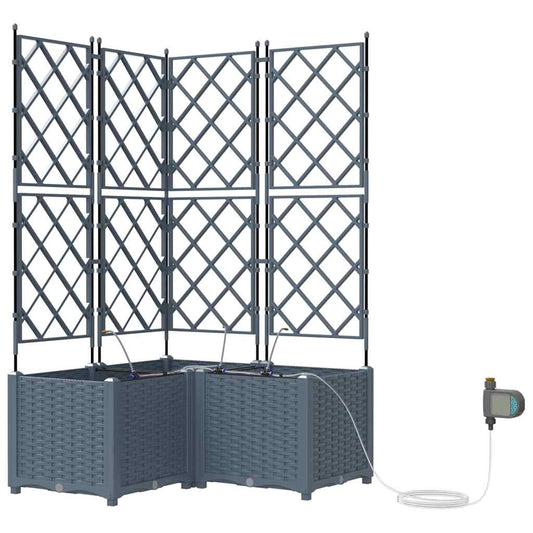 Garten-Pflanzgefäß 3 pcs Hellgrau Kunststoff