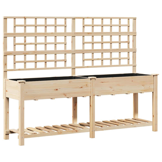 Garten-Pflanzgefäß mit Regal Beige 203,5 x 54 x 152,5 cm