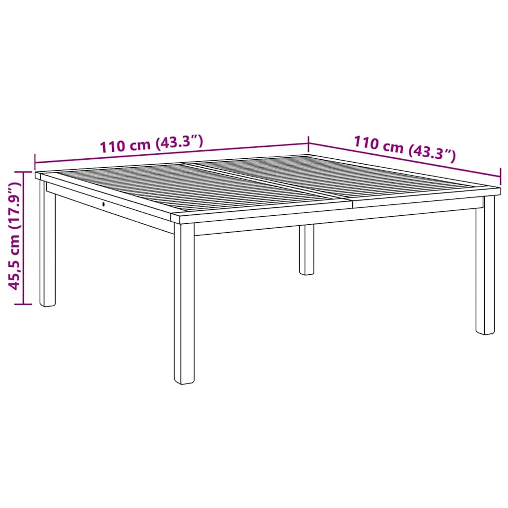 Couchtisch Braun 110 x 110 x 45 cm Massivholz Teak