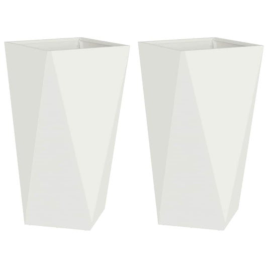 Pflanzkübel 2 pcs Weiß 40 x 40 x 75 cm Stahl