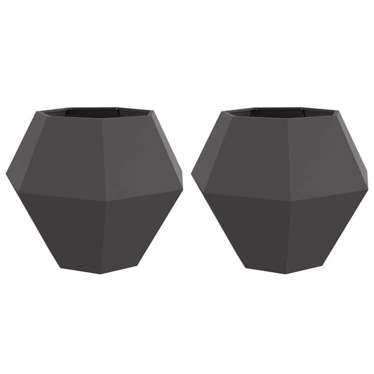 Pflanzkübel 2 pcs Schwarz 100 x 100 x 80 cm Stahl