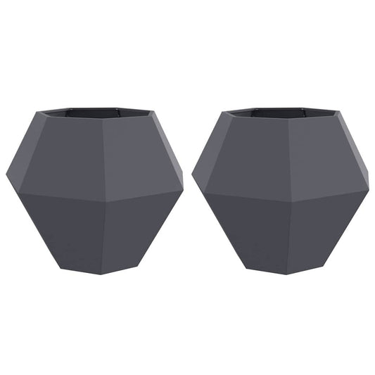 Pflanzkübel 2 pcs Anthrazit 100 x 100 x 80 cm Stahl