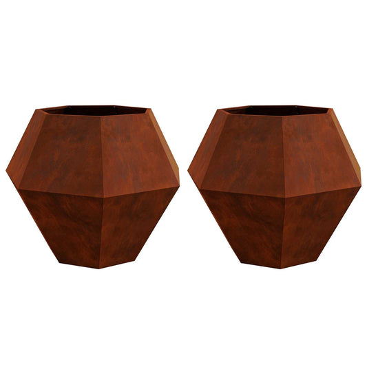 Pflanzkübel 2 pcs Rostig 100 x 100 x 80 cm Wetterfeststahl