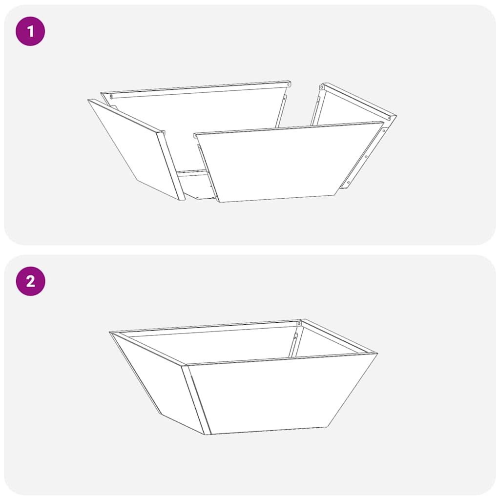 Garten-Pflanzgefäß 5 pcs Silber 40 x 40 x 15 cm Edelstahl