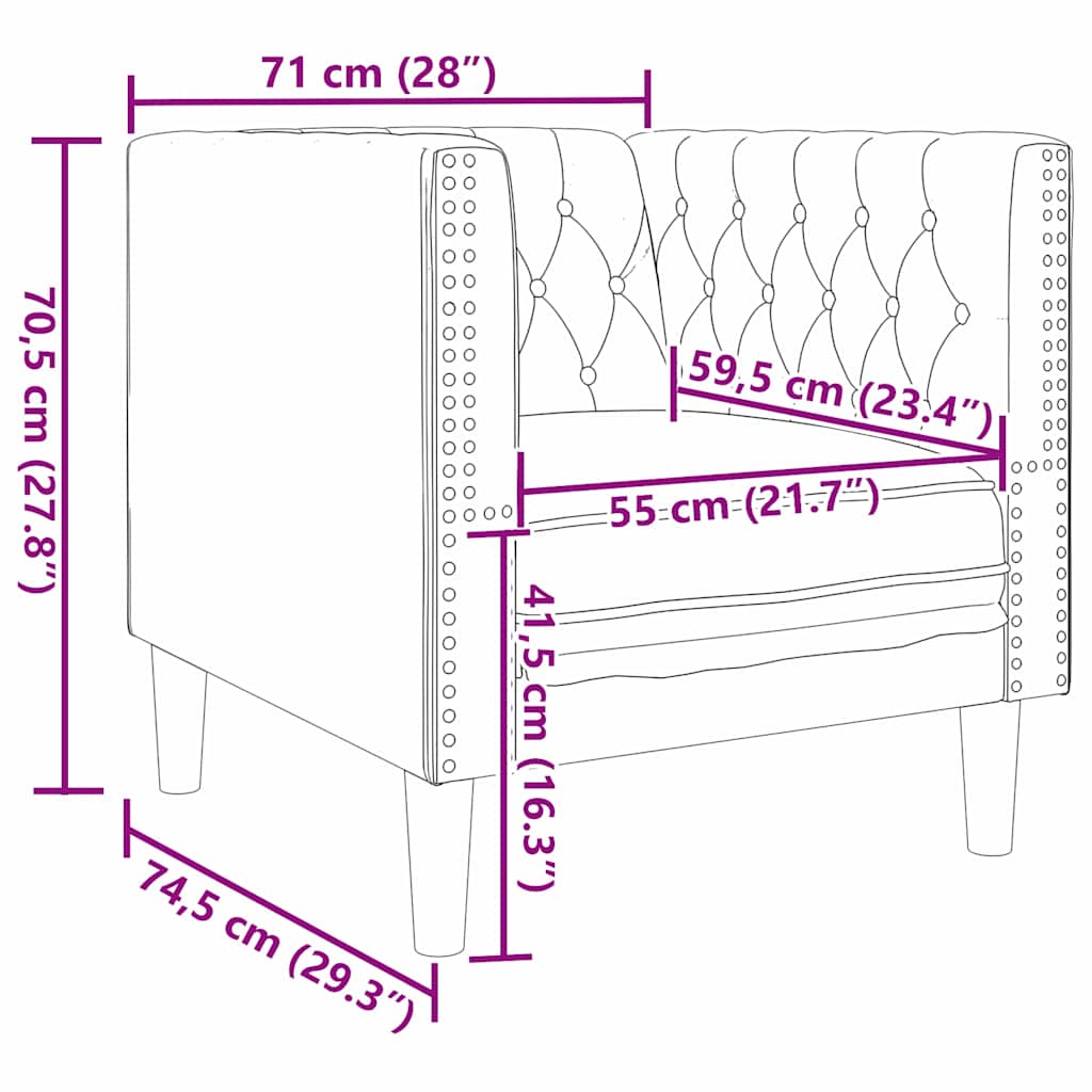 Wohnzimmer Couch 3 pcs Dunkelgrau 194 x 74,5 x 70,5 cm Samt