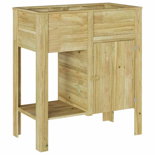 Hoher Pflanzer mit Regal Braun Imprägniertes Kiefernholz