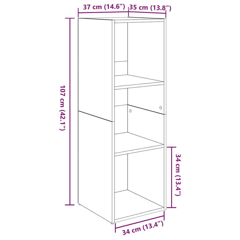 TV-Schrankset 4 pcs Schwarz Eichen-Optik 37 x 35 x 107 cm