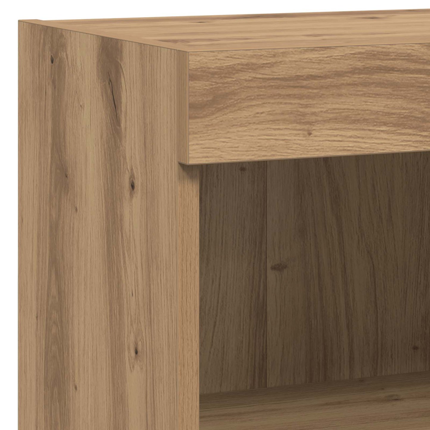 TV-Wandgeräte mit LED-Lichtleisten 6 pcs Altholz Holzwerkstoff