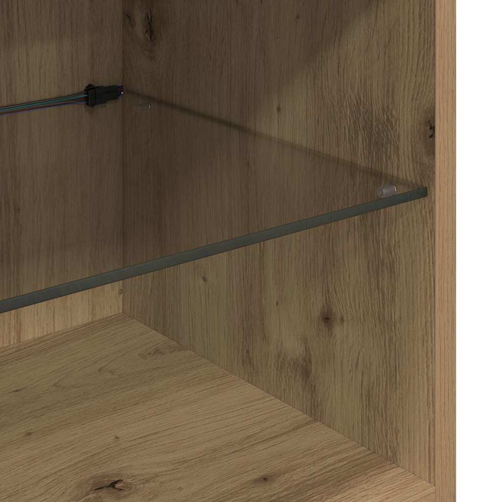 TV-Wandgeräte Wandmontiert 4 pcs Artisan-Eiche Holzwerkstoff