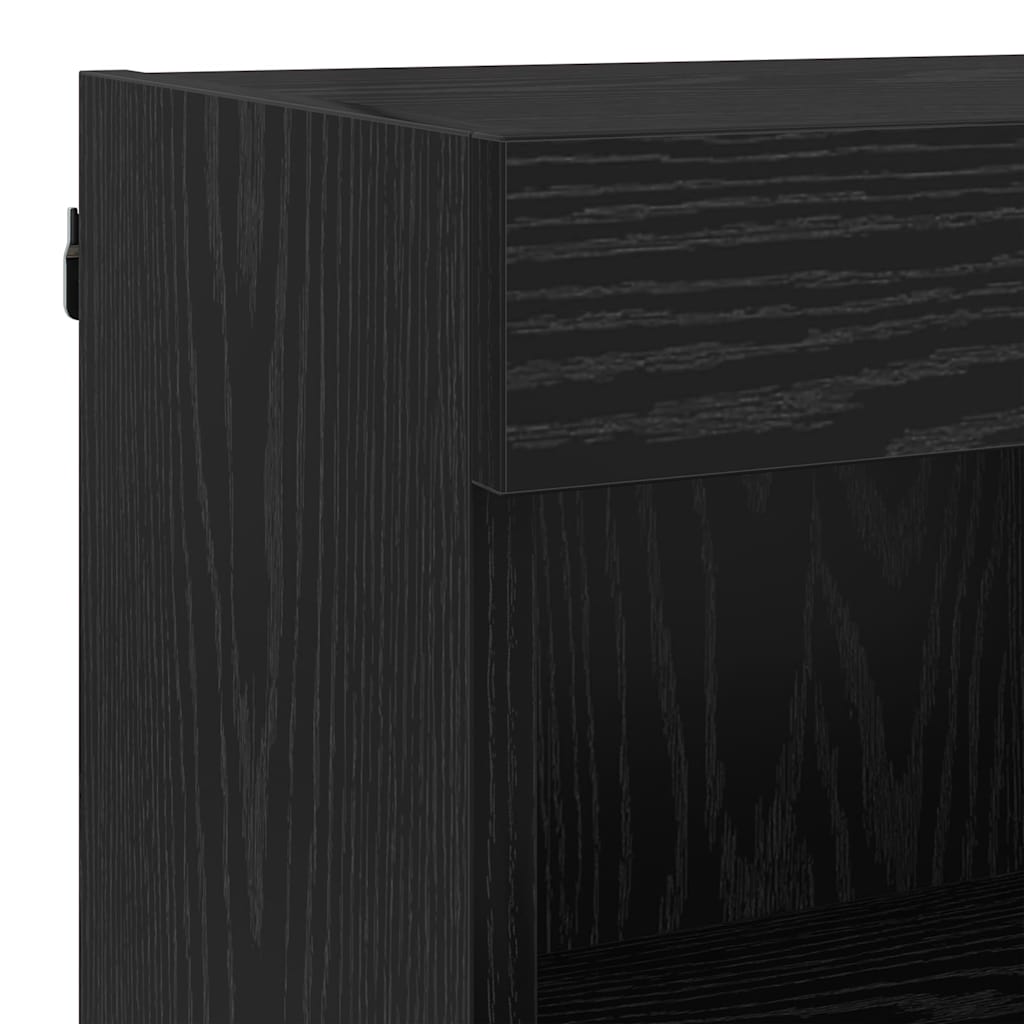 TV Wand Einheiten mit LED 6 pcs Schwarz Eichen-Optik