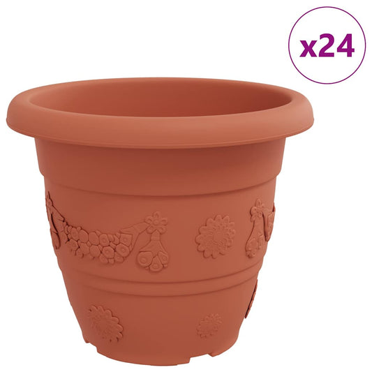 Runder Blumentopf 24 pcs Ziegelrot Ø 39 x 32 cm Kunststoff