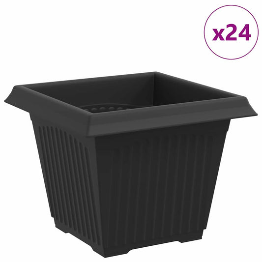 Quadratischer Blumentopf 24 pcs Schwarz 33 x 33 x 26 cm