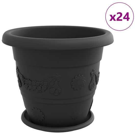 Blumentöpfe 24 pcs Schwarz Ø 39 x 32 cm Kunststoff