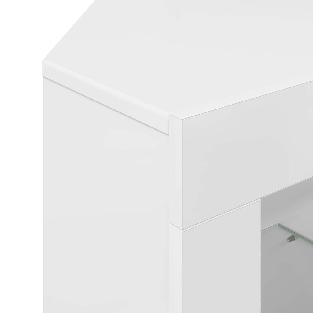 Eck-LED-TV-Schrank Hochglanz Weiß 100x40x68cm Holzwerkstoff