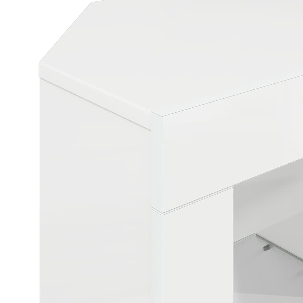Eck-LED-TV-Schrank Wandmontiert Hochglanz Weiß 100 x 40 x 50 cm