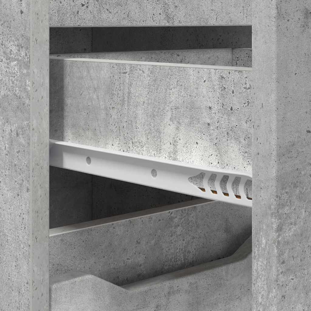 Badezimmermöbel-Set mit Regal 3 pcs Beton Grau Holzwerkstoff