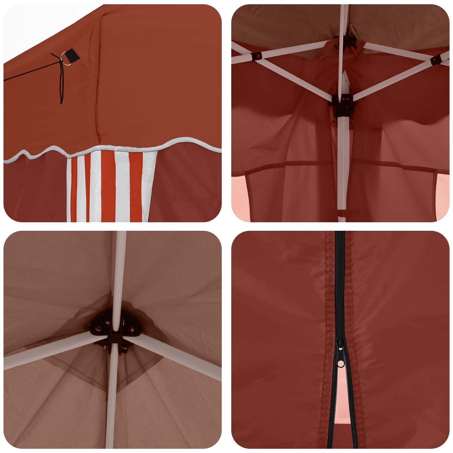 Pop-up Partyzelt 575 x 288 x 245 cm Terrakotta